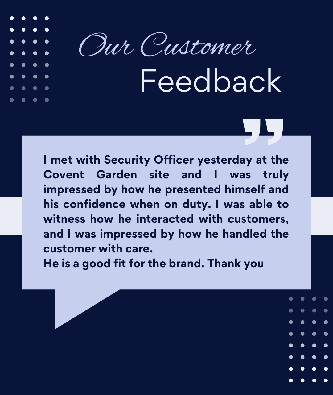 Leverage Security - customer testimonial - feedback